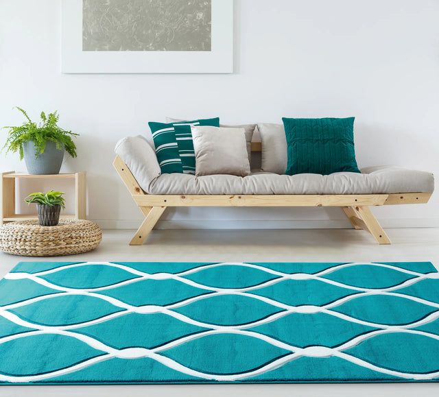 United Weavers Bristol Rodanthe Turquoise Rug - room scene