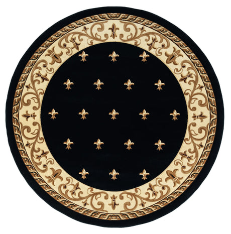 United Weavers Bristol Wington Black Rug - round front view
