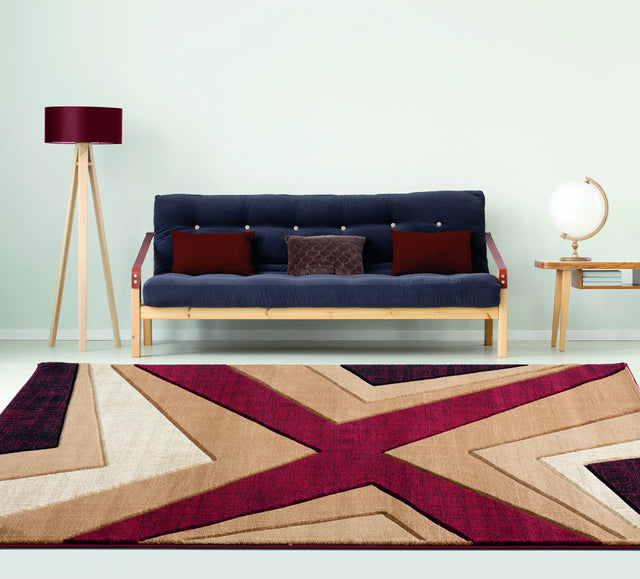 United Weavers Bristol Zine Burgundy Rug - room scene