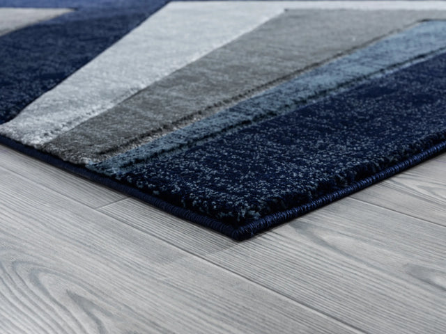 United Weavers Bristol Zine Navy Rug - angle view