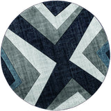 United Weavers Bristol Zine Navy Rug - round front view