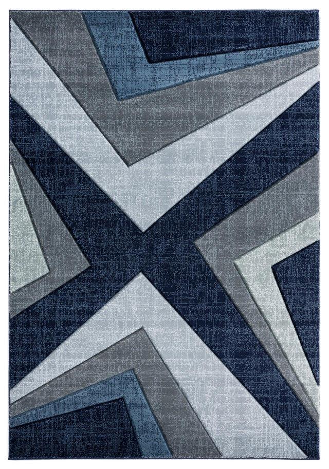 United Weavers Bristol Zine Navy Rug - front view