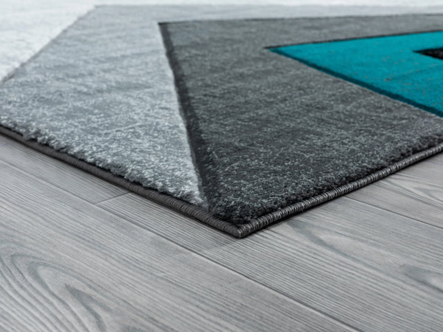 United Weavers Bristol Zine Turquoise Rug - angle view