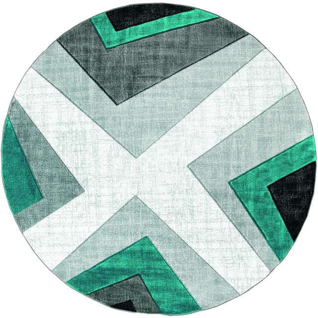United Weavers Bristol Zine Turquoise Rug - round front view