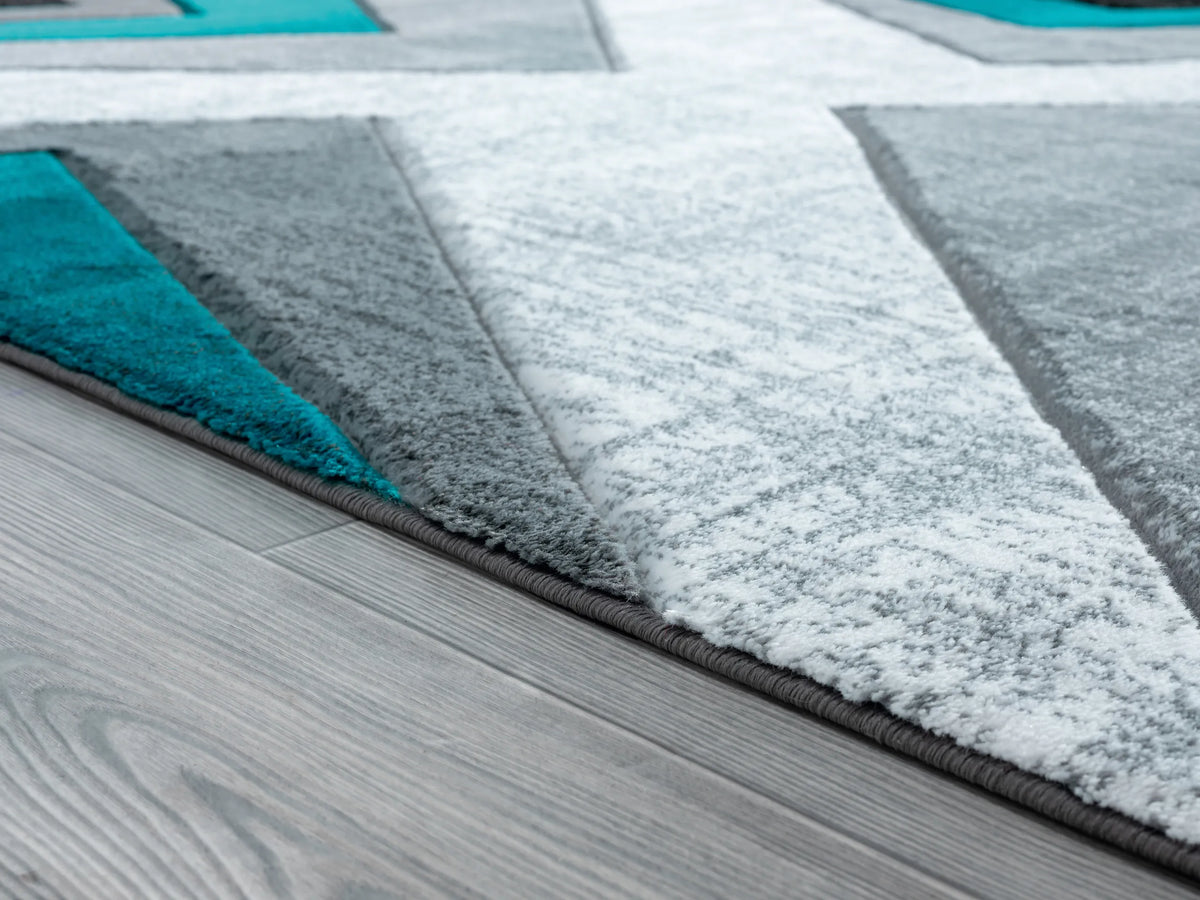 United Weavers Bristol Zine Turquoise Rug - pile height detail