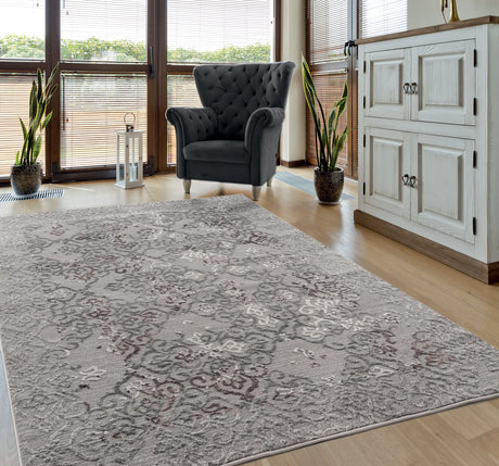 United Weavers Cascades Marblemount Plum Rug - room scene