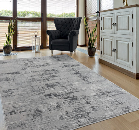 United Weavers Cascades Salish Grey Rug - room scene