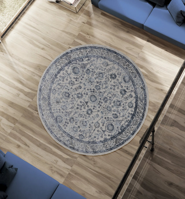 United Weavers Cascades Shasta Blue Rug - round room scene