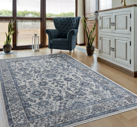 United Weavers Cascades Shasta Blue Rug - room scene