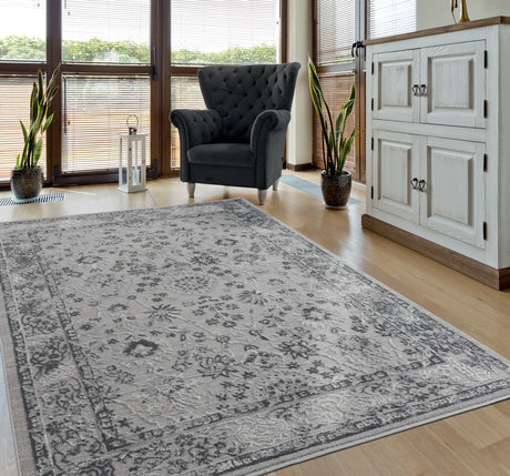 United Weavers Cascades Shasta Grey Rug - room scene