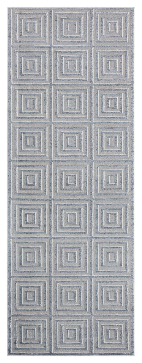 United Weavers Cascades Tehama Bluegrey Blue/Grey Rug - runner front view