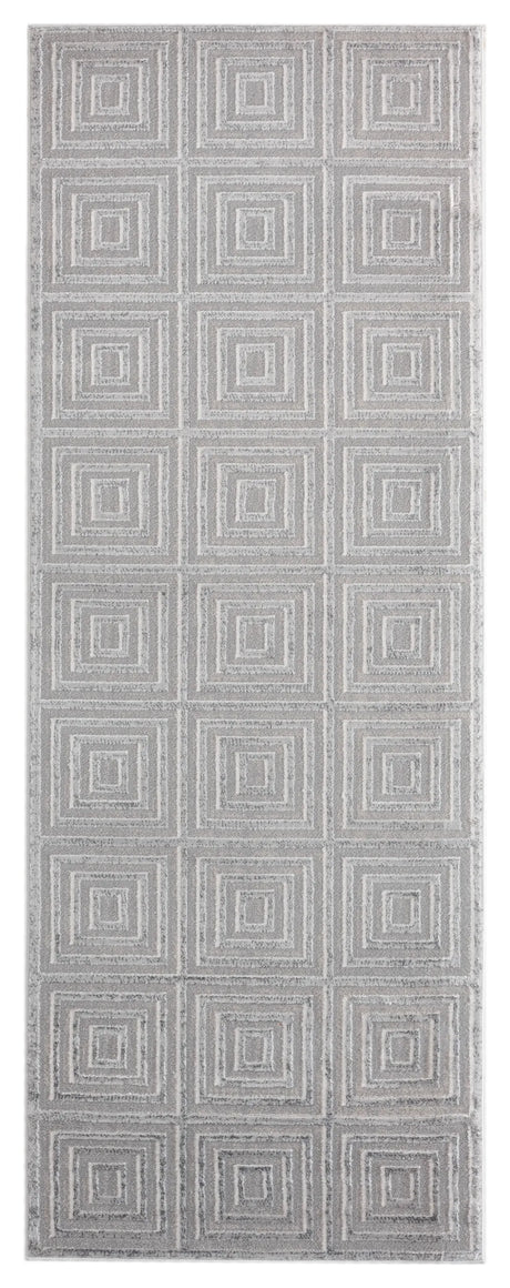 United Weavers Cascades Tehama Silver Rug - runner front view