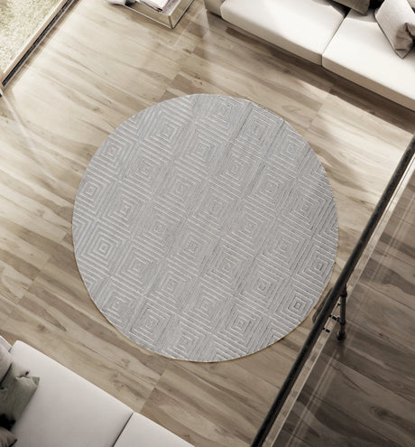 United Weavers Cascades Tehama Silver Rug - round room scene