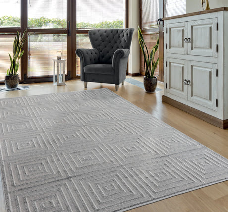United Weavers Cascades Tehama Silver Rug - room scene