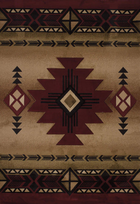 United Weavers Contours Flagstaff Burgundy Rug - front view