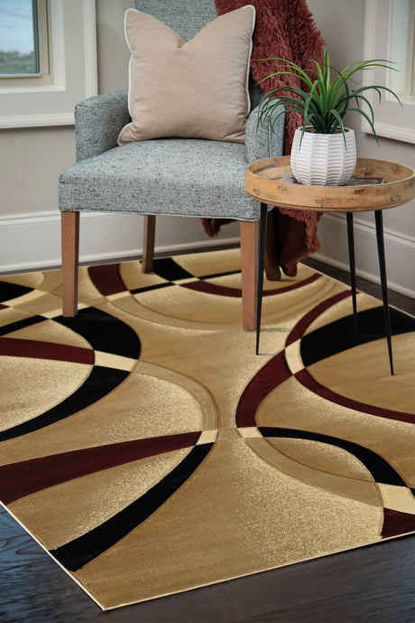 United Weavers Contours La Chic Burgundy Rug - room scene