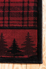 United Weavers Cottage Bear Stone Burgundy Rug - angle view