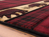 United Weavers Cottage Bear Stone Burgundy Rug - pile height detail