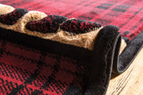 United Weavers Cottage Bear Stone Burgundy Rug - side close-up detail