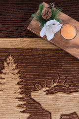 United Weavers Cottage Deering Brown Rug - close-up detail