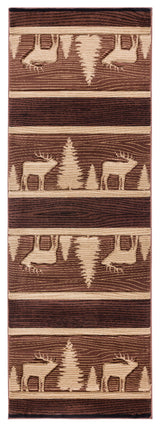 United Weavers Cottage Deering Brown Rug - runner front view