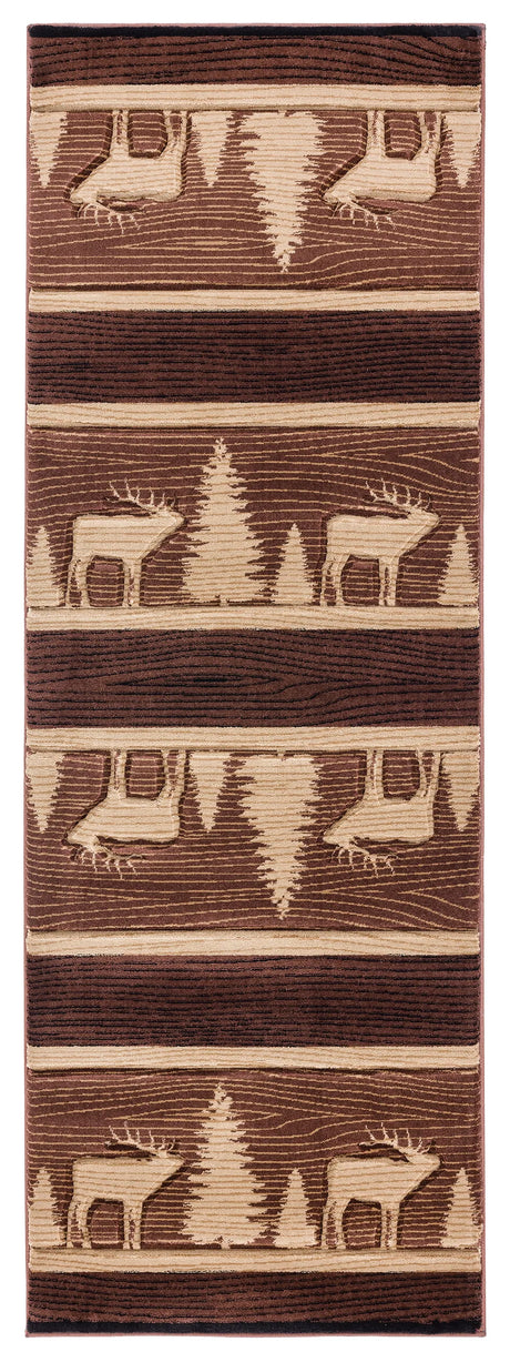 United Weavers Cottage Deering Brown Rug - runner front view
