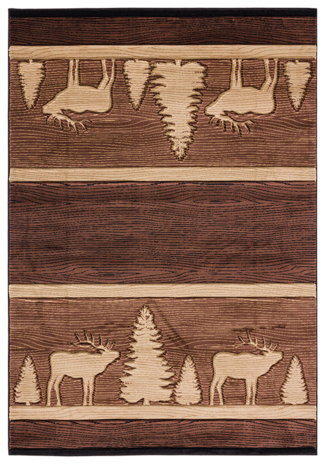 United Weavers Cottage Deering Brown Rug - front view