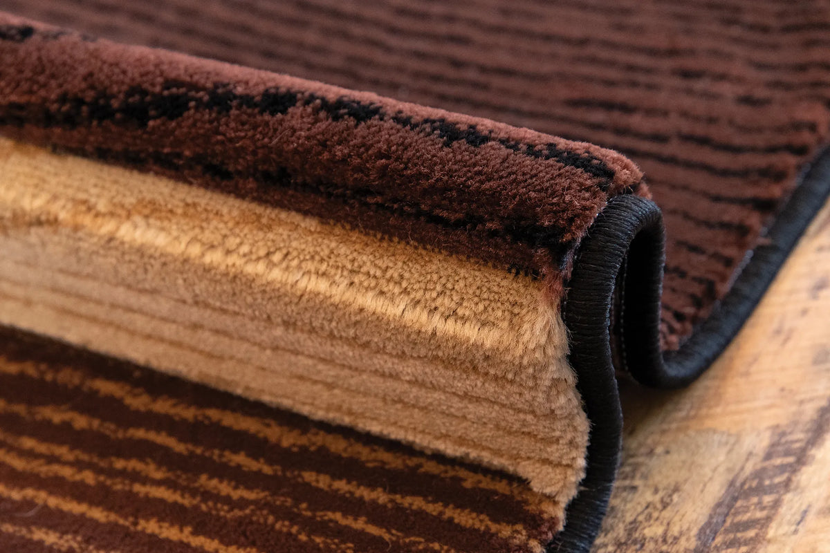 United Weavers Cottage Deering Brown Rug - side close-up detail