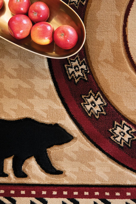 United Weavers Cottage Haven Beige Rug - close-up detail