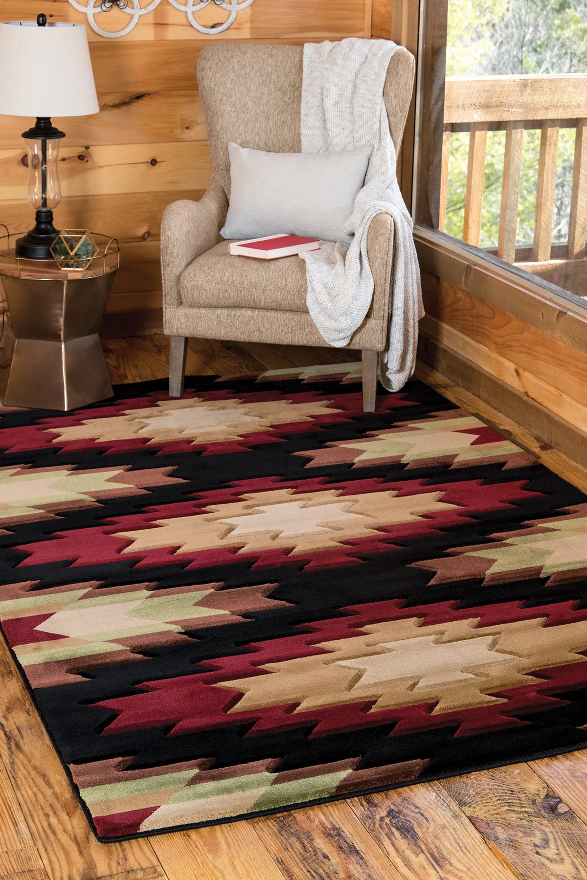 United Weavers Cottage Navajo Multi Rug - room scene