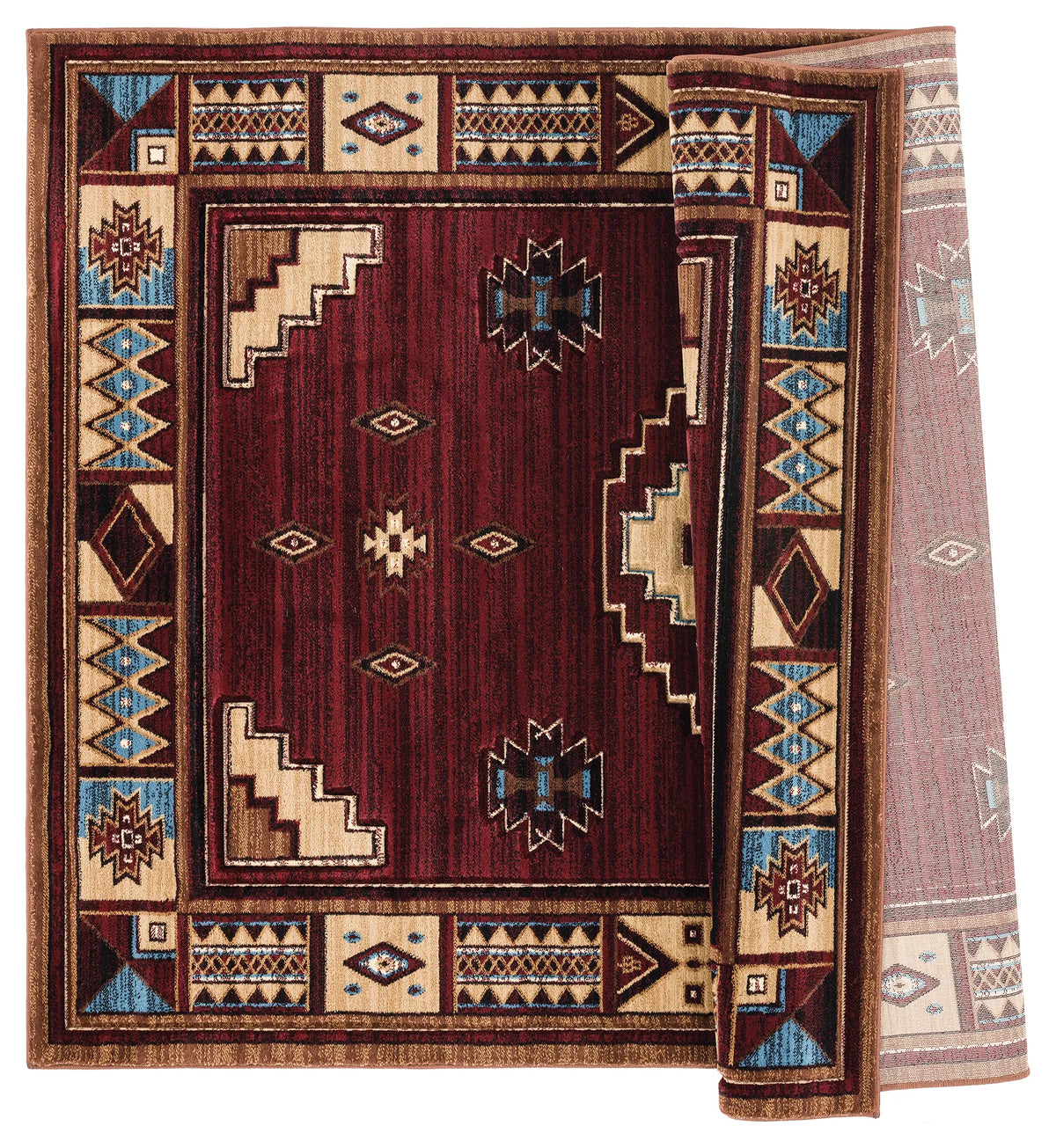United Weavers Cottage Pelican Park Burgundy Rug - backing detail