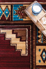 United Weavers Cottage Pelican Park Burgundy Rug - close-up detail