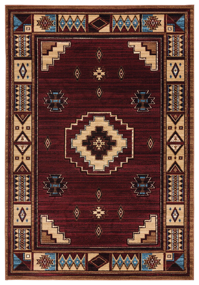 United Weavers Cottage Pelican Park Burgundy Rug - front view