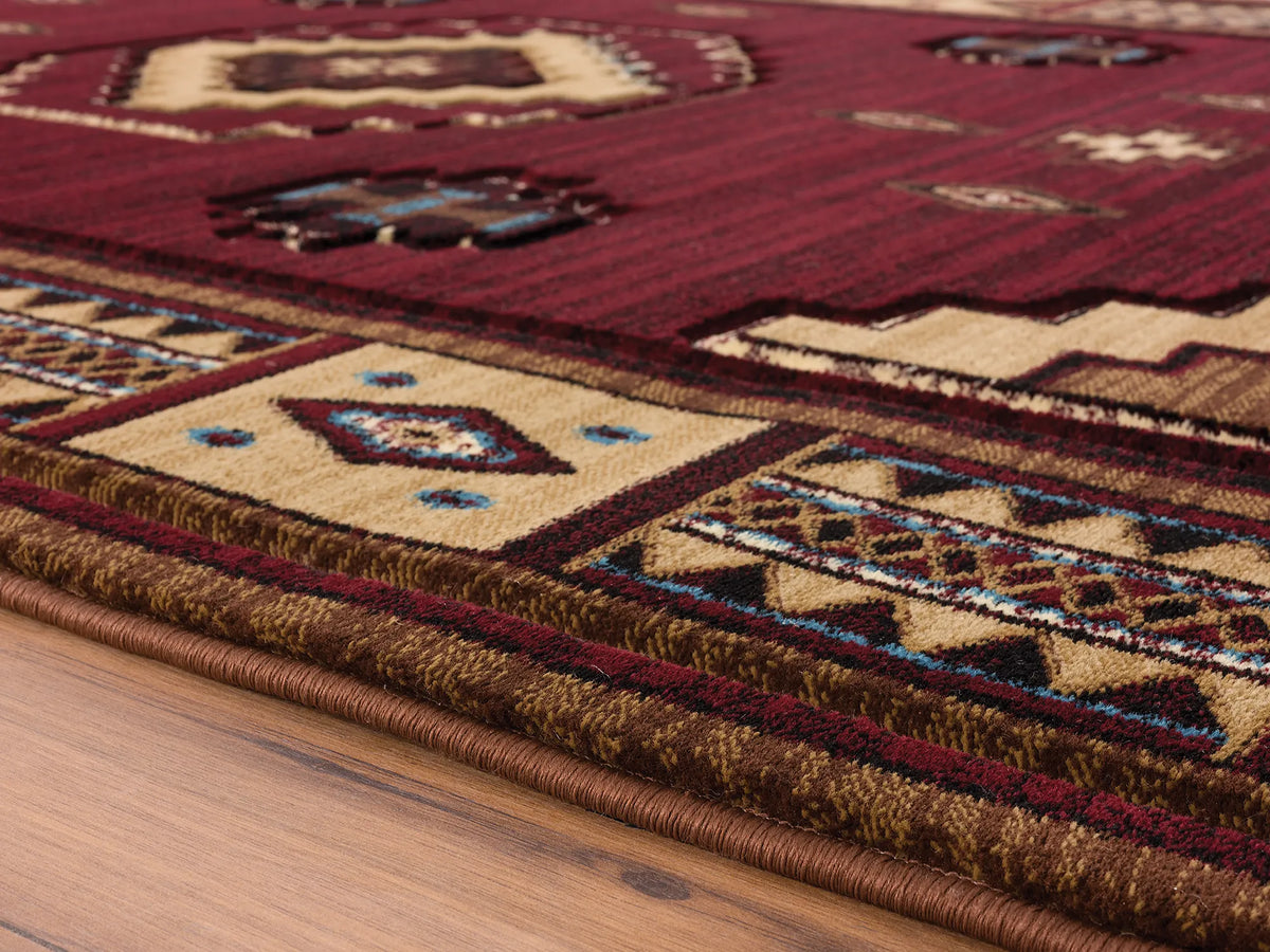 United Weavers Cottage Pelican Park Burgundy Rug - pile height detail