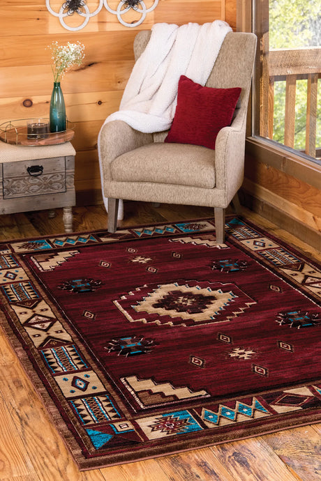 United Weavers Cottage Pelican Park Burgundy Rug - room scene