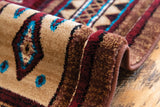 United Weavers Cottage Pelican Park Burgundy Rug - side close-up detail