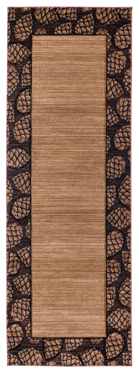 United Weavers Cottage Pine Border Beige Rug - runner front view