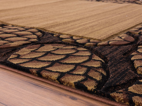United Weavers Cottage Pine Border Beige Rug - pile height detail