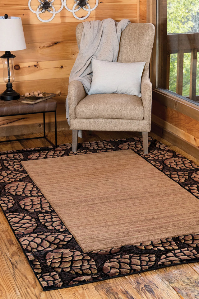 United Weavers Cottage Pine Border Beige Rug - room scene