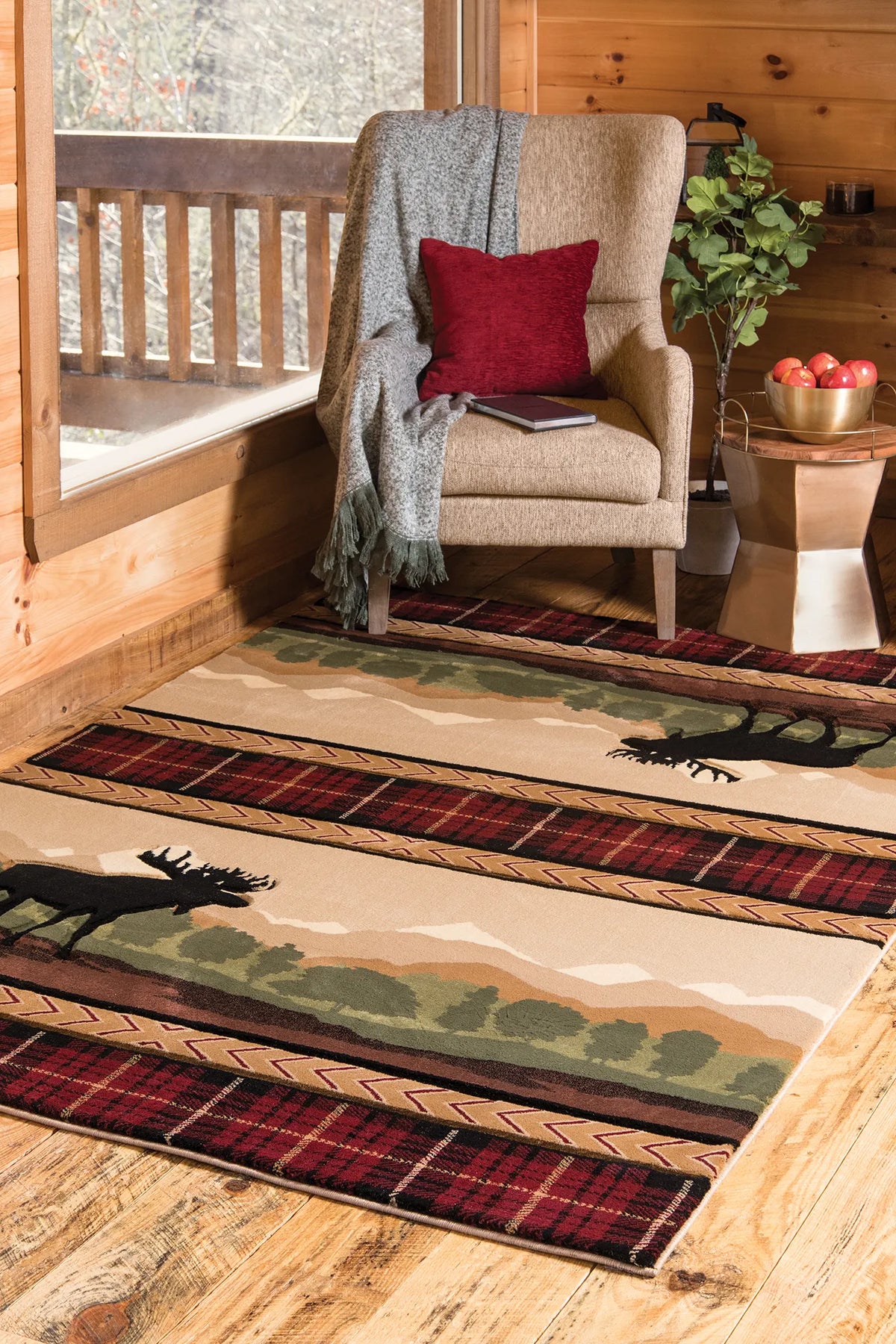 United Weavers Cottage Rose Hill Beige Rug - room scene