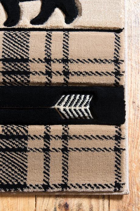 United Weavers Cottage Tartan Bear Beige Rug - angle view