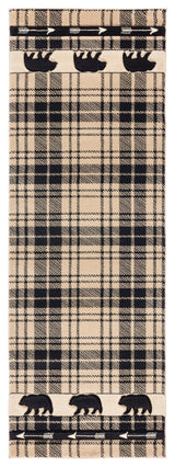 United Weavers Cottage Tartan Bear Beige Rug - runner front view
