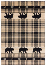 United Weavers Cottage Tartan Bear Beige Rug - front view