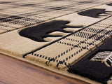 United Weavers Cottage Tartan Bear Beige Rug - pile height detail