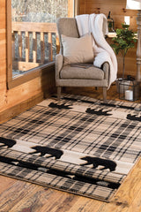 United Weavers Cottage Tartan Bear Beige Rug - room scene