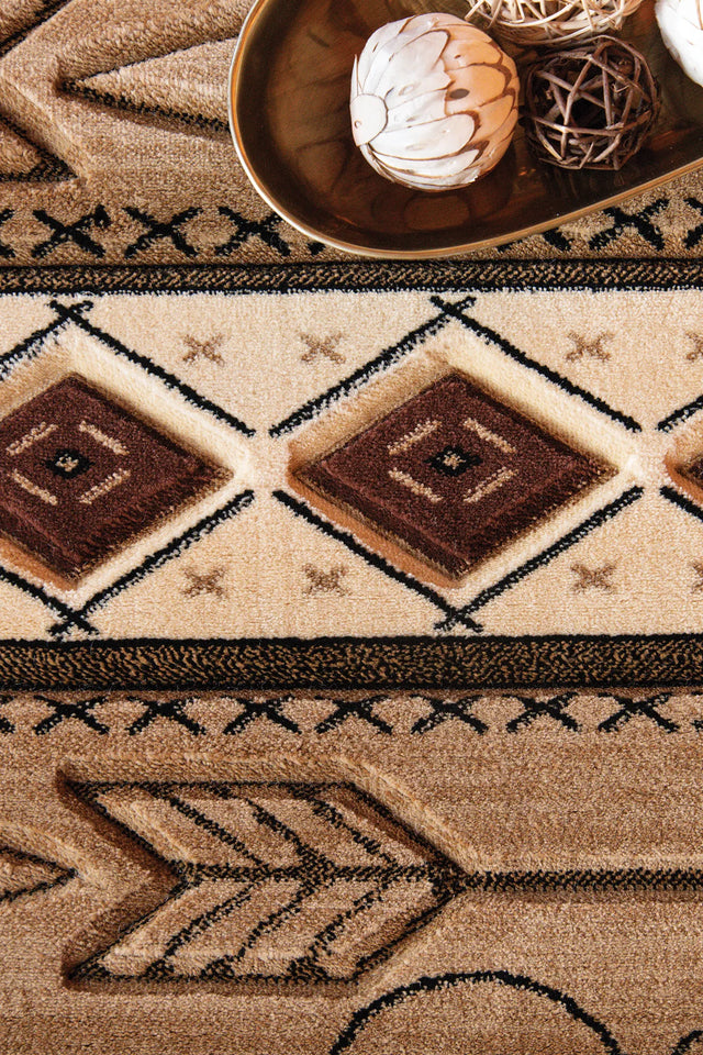 United Weavers Cottage Timberland Beige Rug - close-up detail