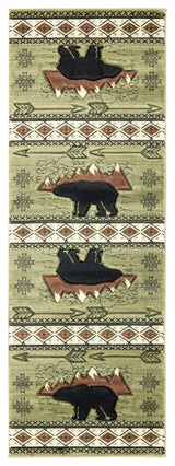 United Weavers Cottage Timberland Green Rug - runner front view