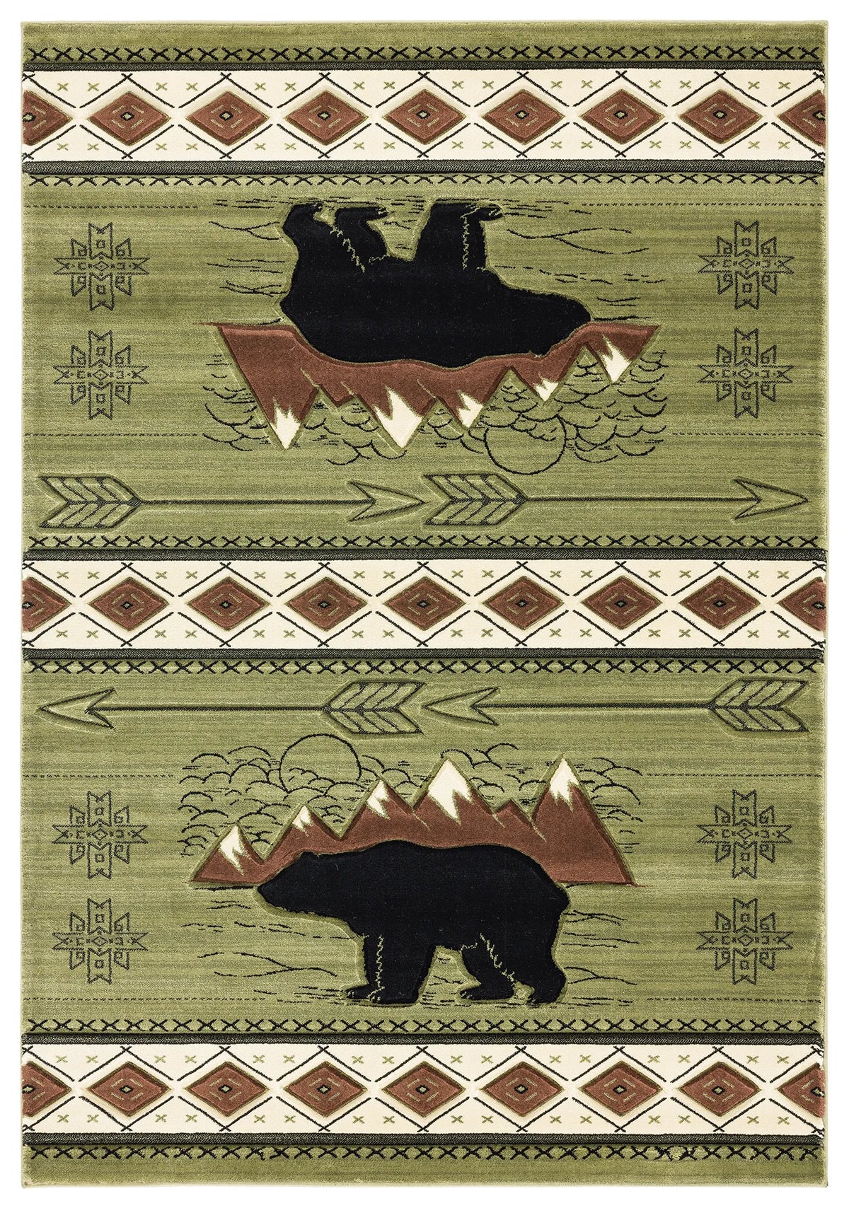 United Weavers Cottage Timberland Green Rug - front view