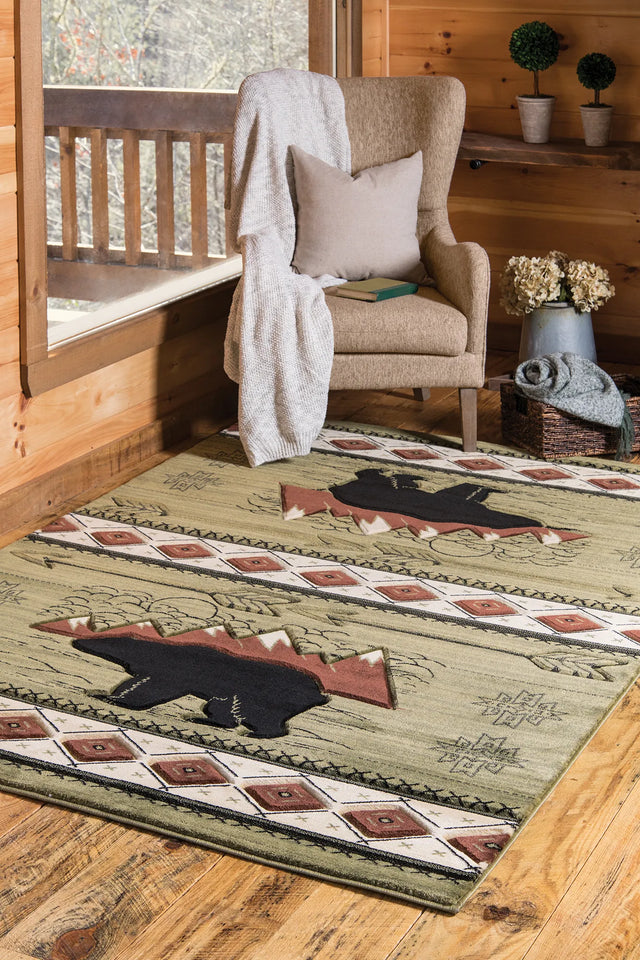 United Weavers Cottage Timberland Green Rug - room scene