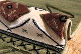 United Weavers Cottage Timberland Green Rug - side close-up detail